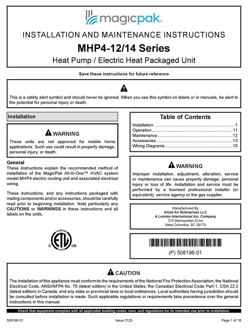 Magic-Pak MHP4-12 Series User manual
