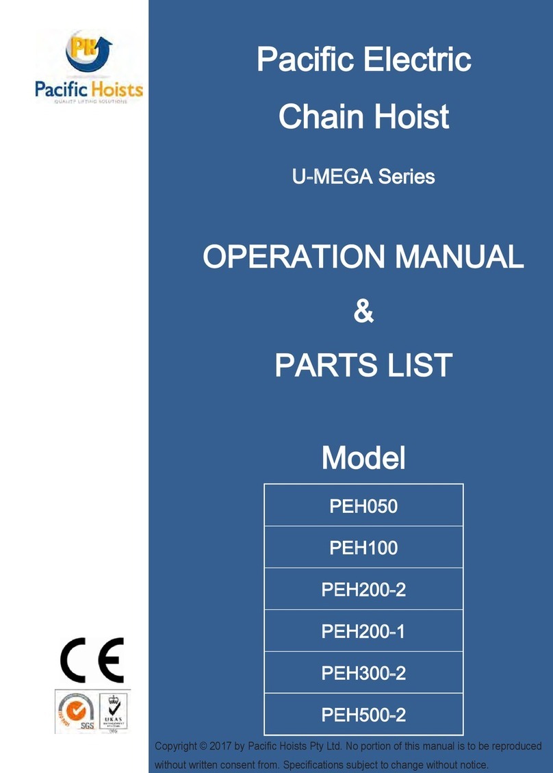 Pacific Hoists U-MEGA Series Operations manual & parts list