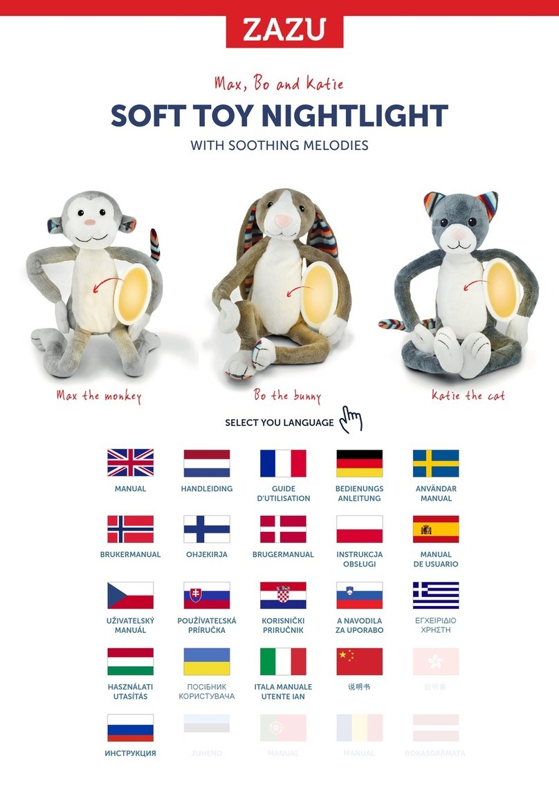 ZAZU Soft Toy Nightlight with Soothing Melodies Max the... manual