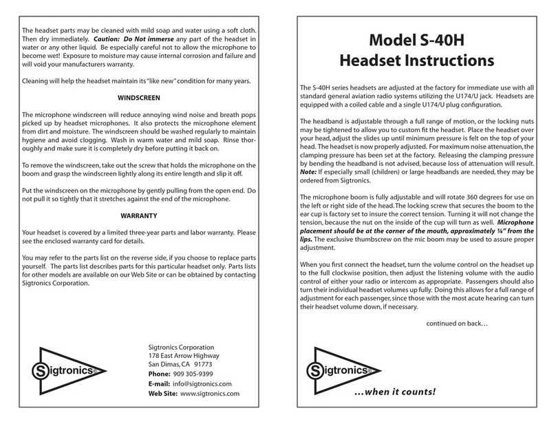 Sigtronics S-40H User manual