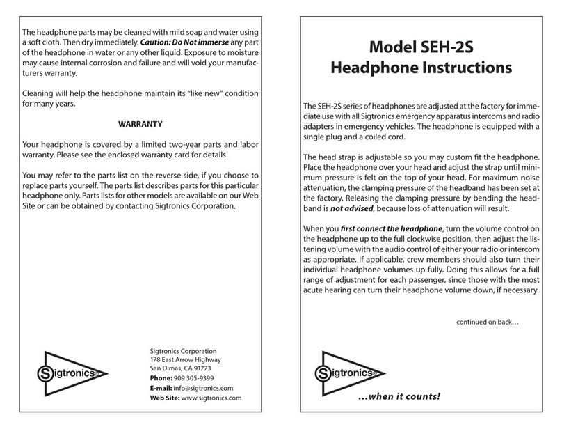 Sigtronics SEH-2S instructions