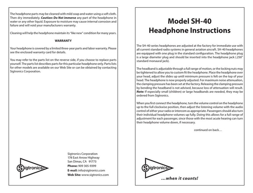 Sigtronics SH-40 User manual