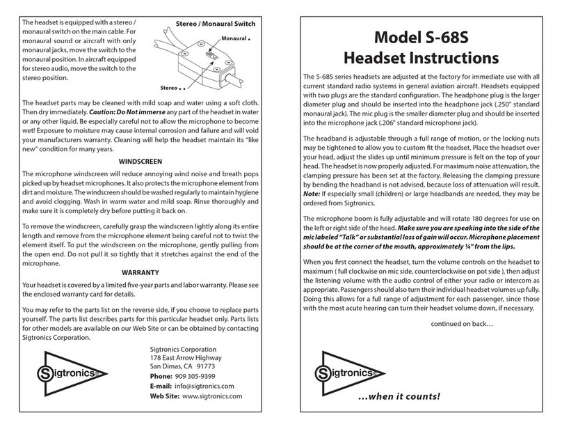 Sigtronics S-68S User manual