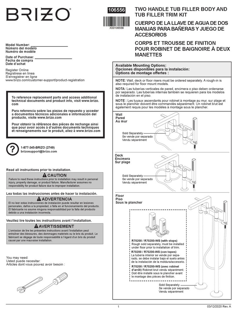 Brizo KINTSU T70307-GL User manual