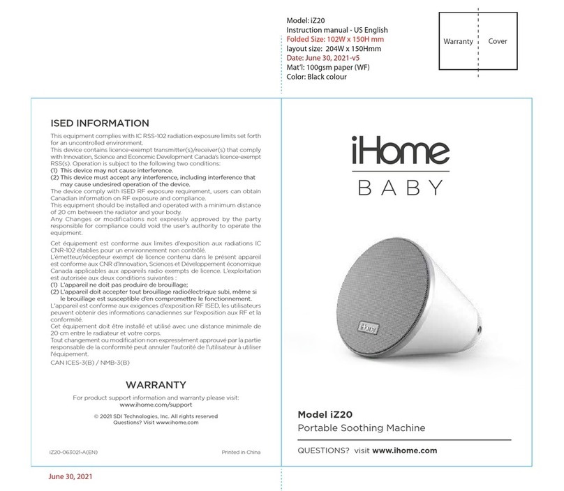 iHome iZ20 instruction manual