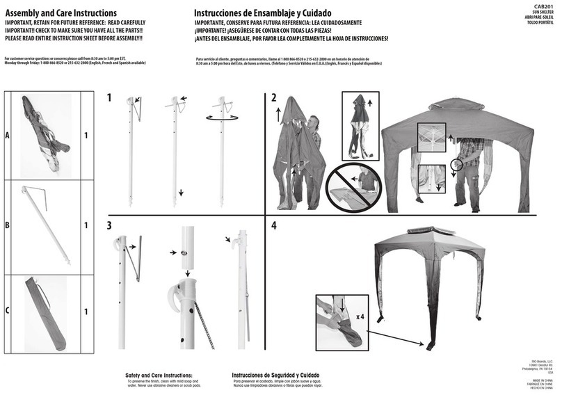 Rio CAB201 Assembly and care instructions