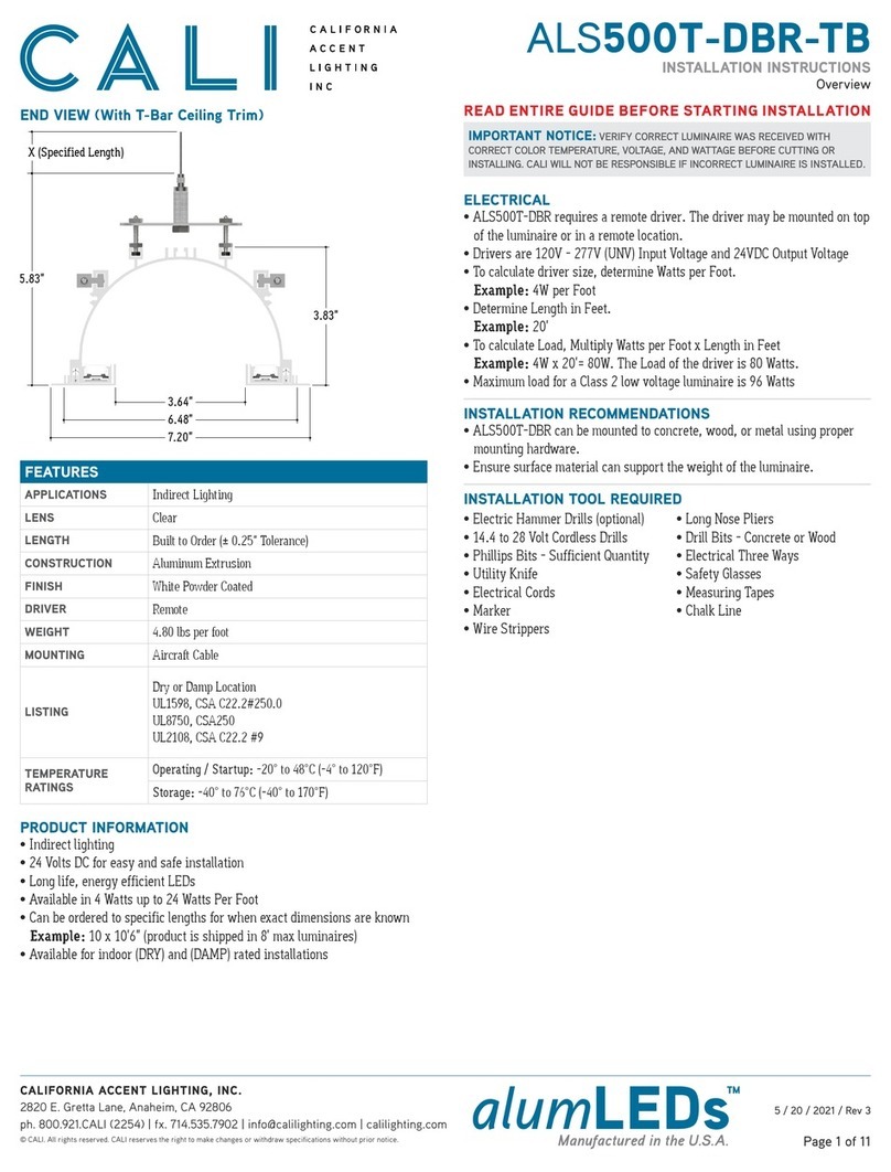 California Accent Lighting alumLEDs ALS500T-DBR-TB installation instructions