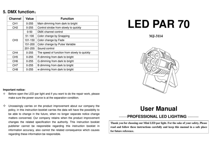 MJ LED LIGHTNING MJ-3114 user manual