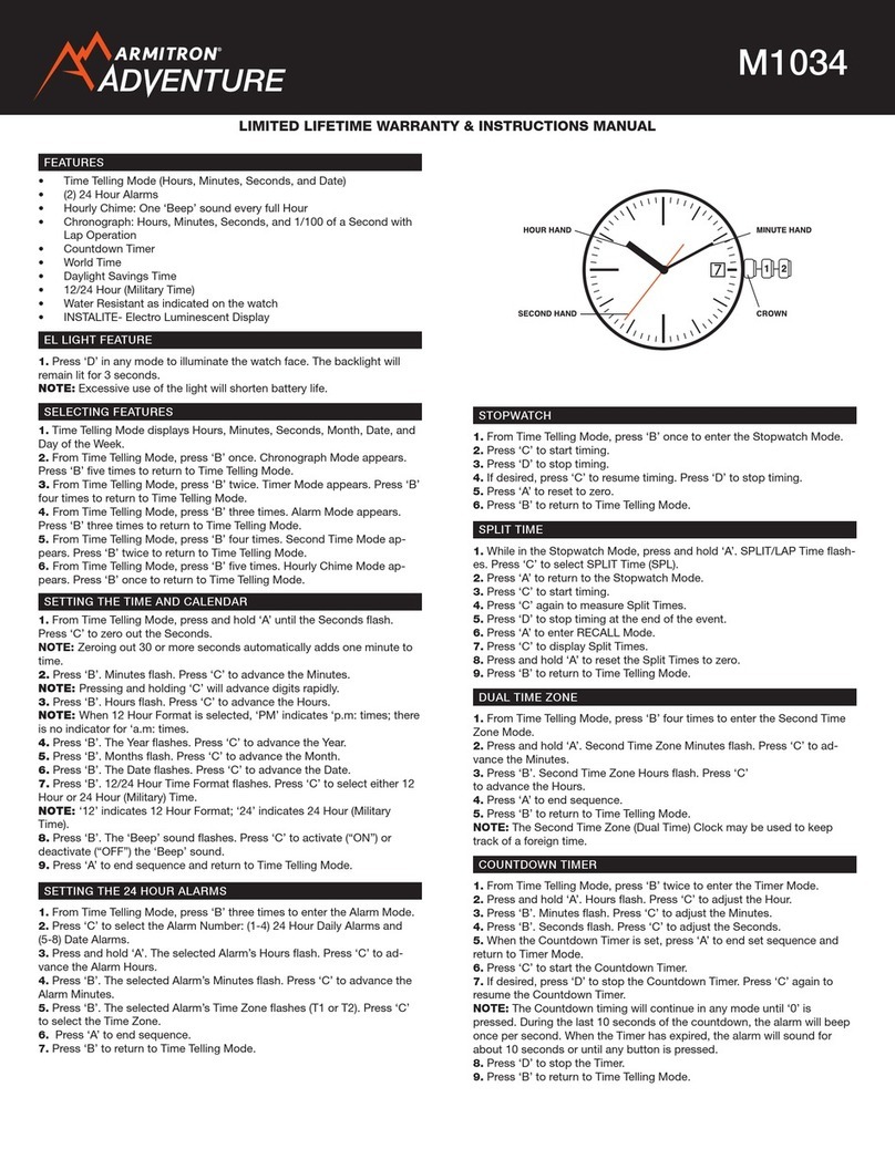 Armitron M1034 instruction manual