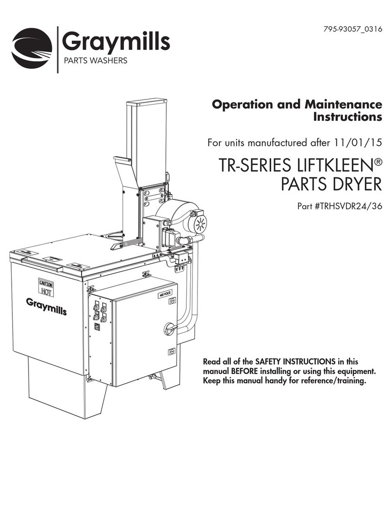 Graymills TR-SERIES LIFTKLEEN TRHSVDR24 Operation and maintenance instructions