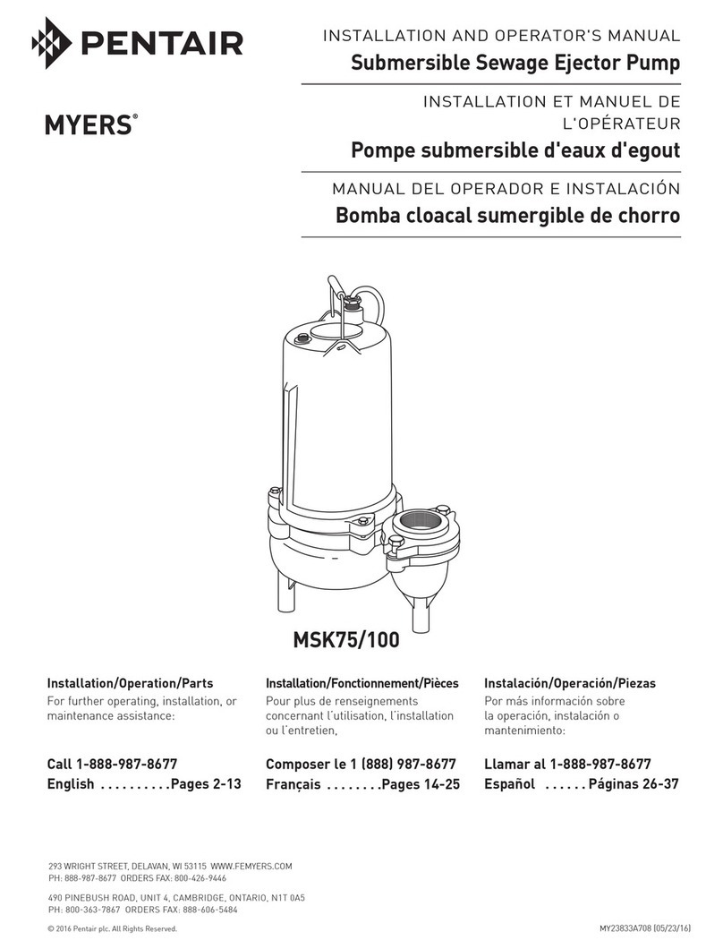 Pentair MYERS MSK75 Setup guide