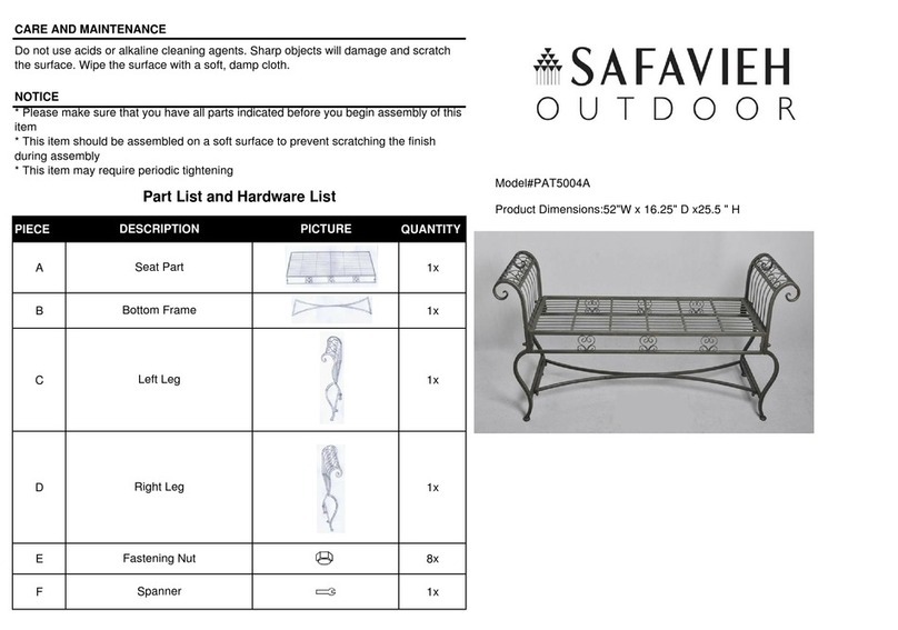 Safavieh Outdoor Brielle PAT5004A Assembly instructions