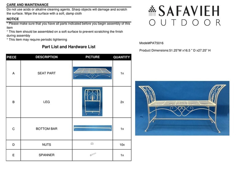 Safavieh Outdoor Adina PAT5016 Assembly instructions