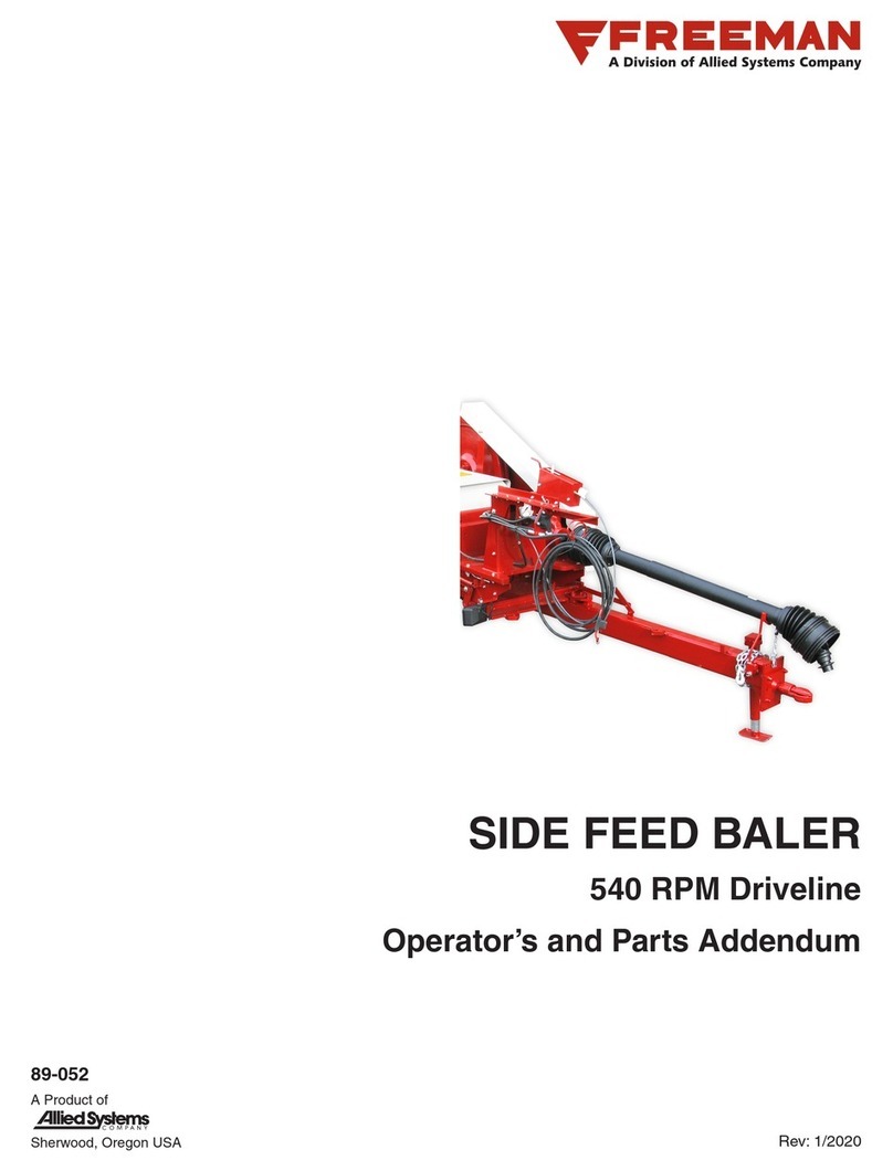 Freeman 540 RPM Driveline Operator and parts manual
