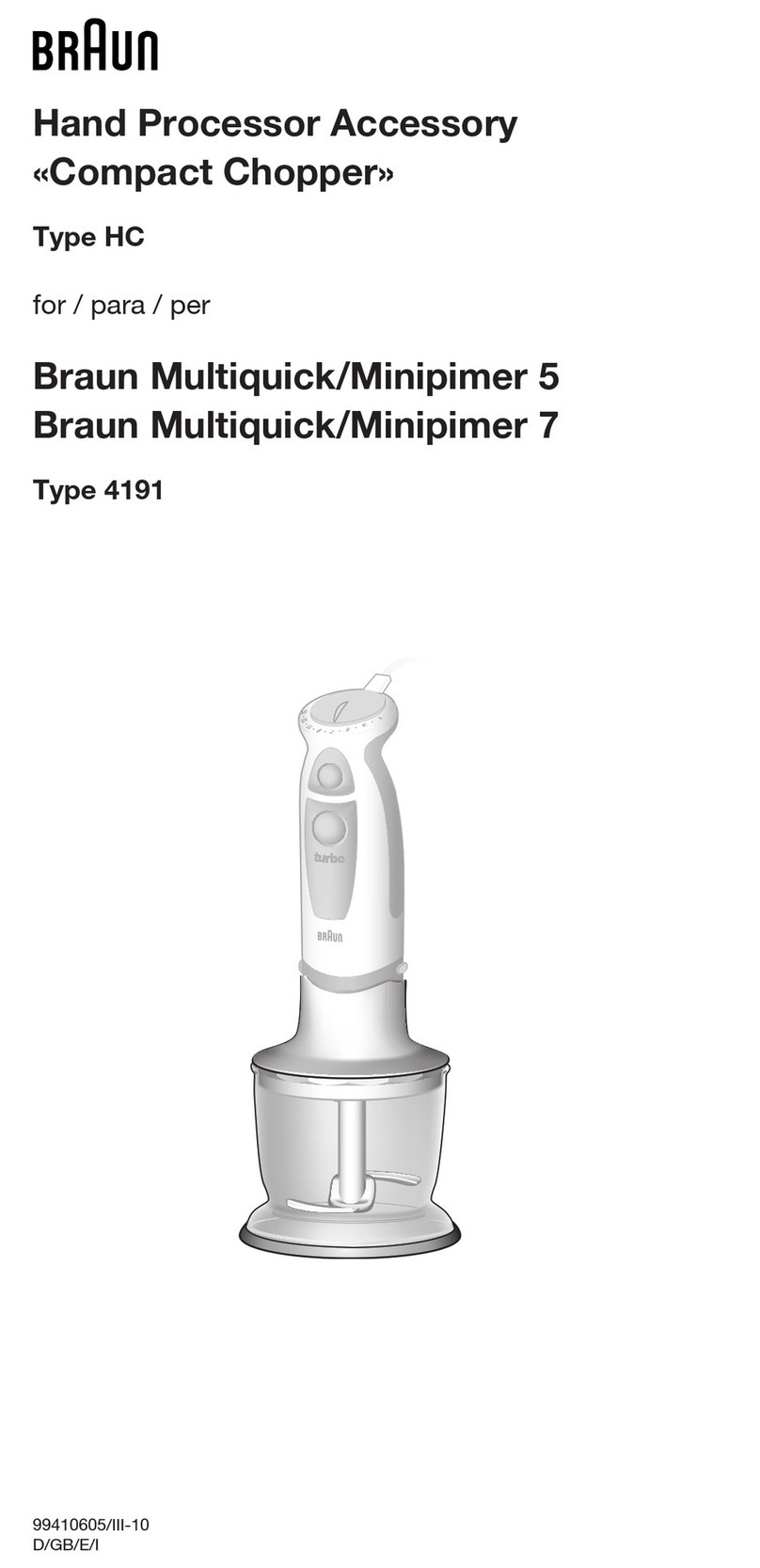 Braun Compact Chopper quick start guide