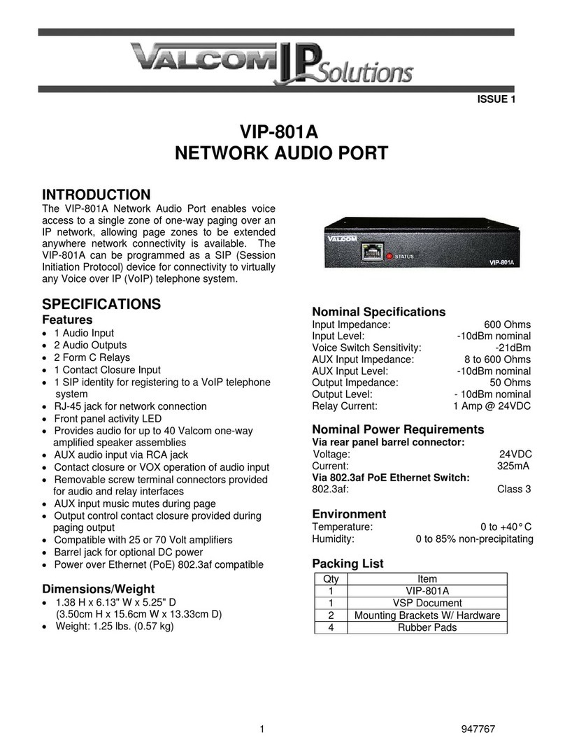 Valcom VIP-801A User manual