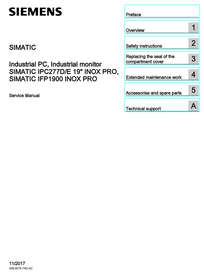 Siemens SIMATIC IPC277D/E 19" INOX PRO User manual