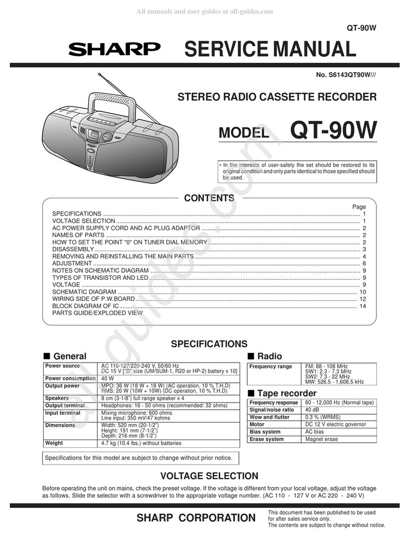 Sharp QT-90W User manual