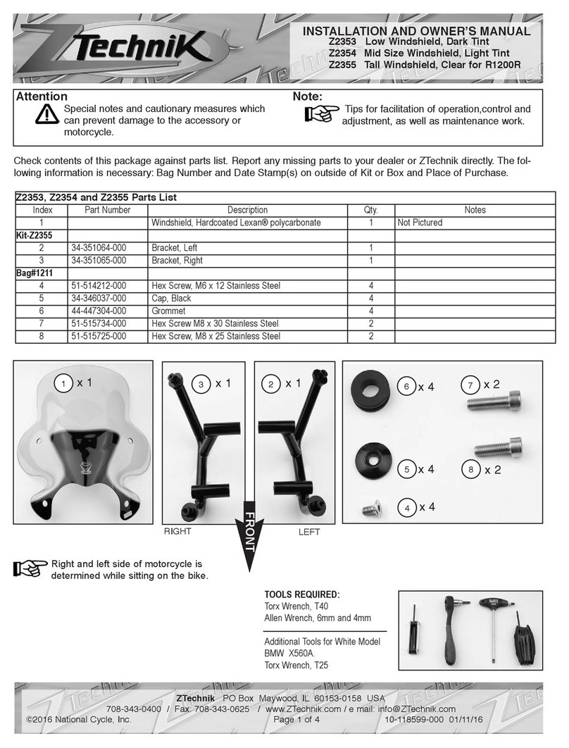 ZTechnik Z2353 Installation instructions