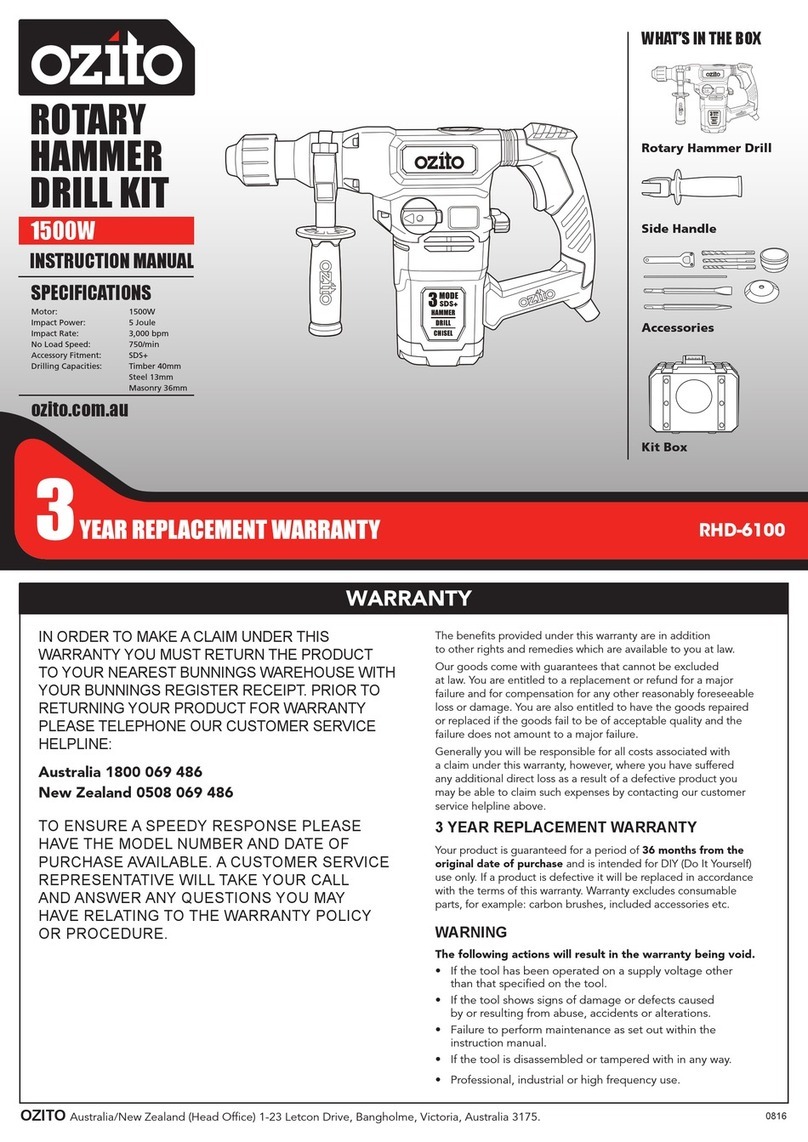 Ozito RHD-6100 User manual Ozito RHD-6100 User manual