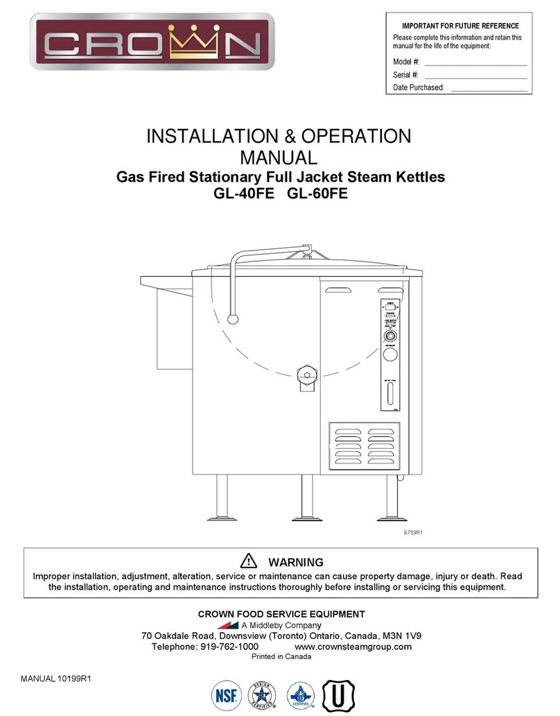 Middleby CROWN GL-40FE Installation & operation manual