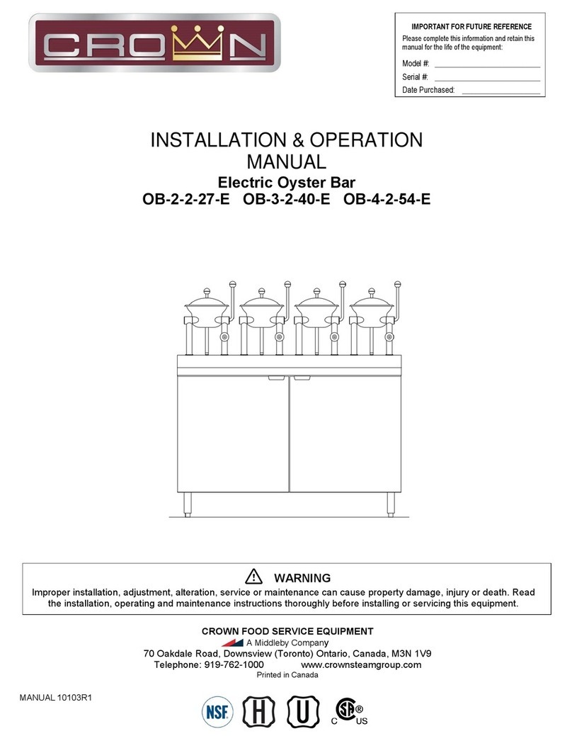 Middleby CROWN OB-2-1-27-E Installation & operation manual