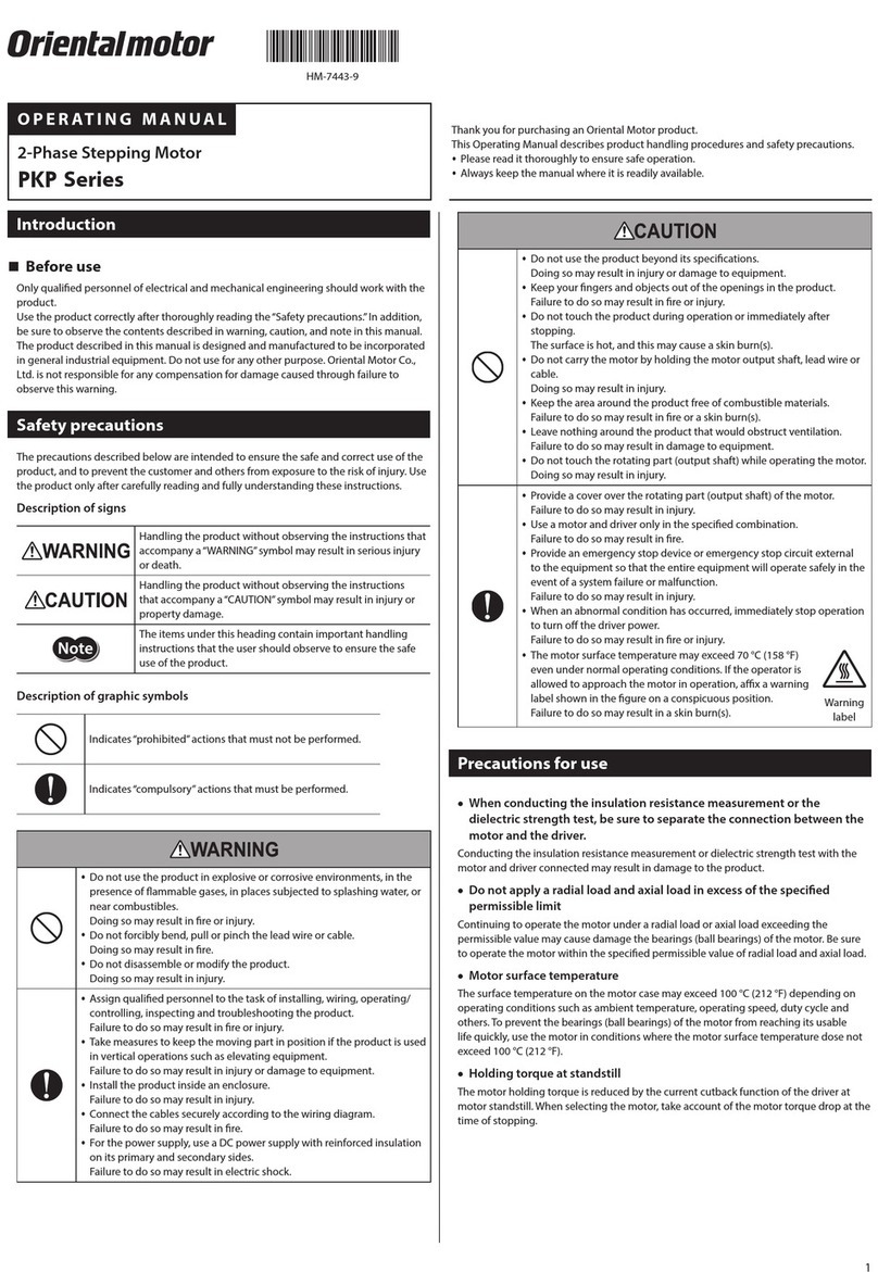 Oriental motor PKP Series User manual