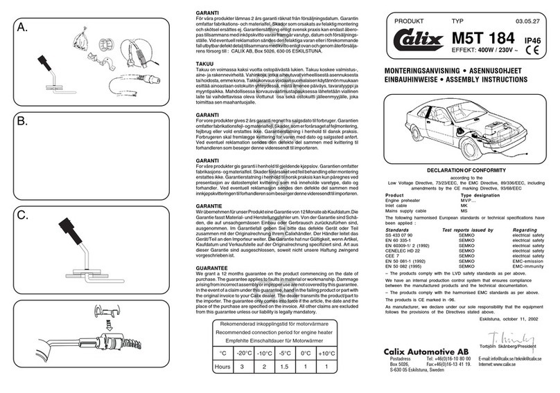 Calix M5T 184 User manual