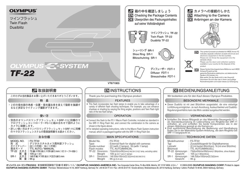 Olympus TF-22 quick start guide