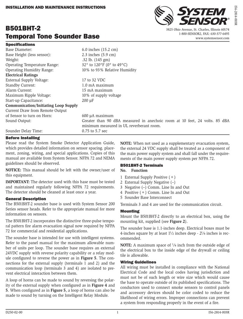 System Sensor B501BHT-2 User manual
