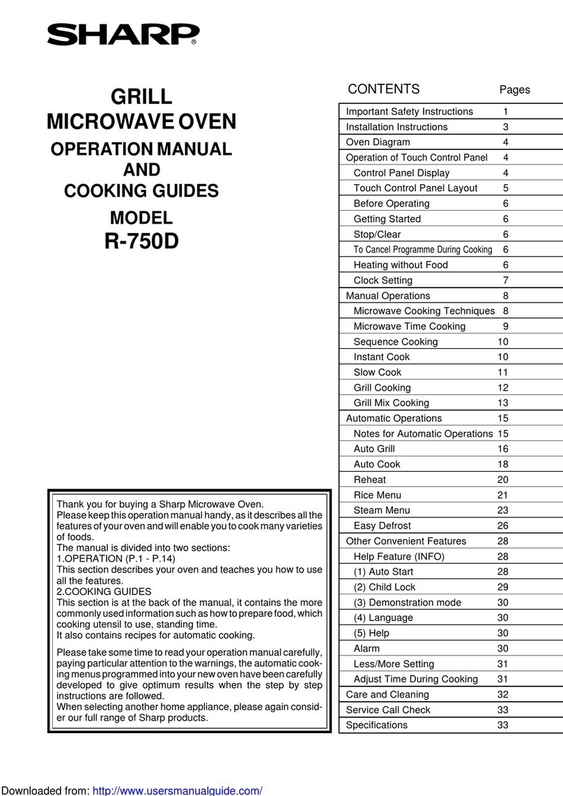 Sharp R-750D Use and care manual