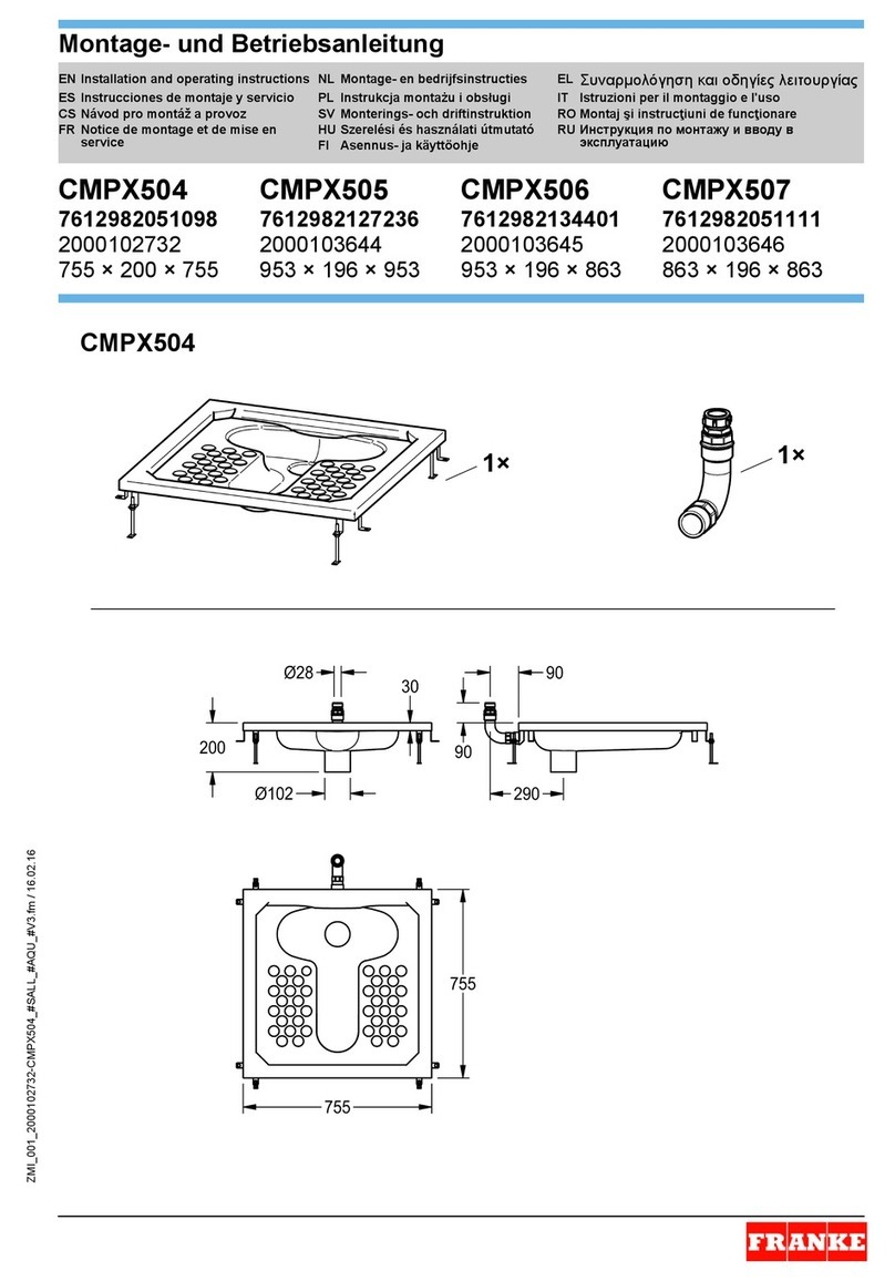 Franke CMPX504 Installation and operating instructions Franke CMPX504 Installation and operating instructions