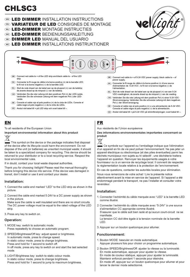 Velleman vellight CHLSC3 installation instructions