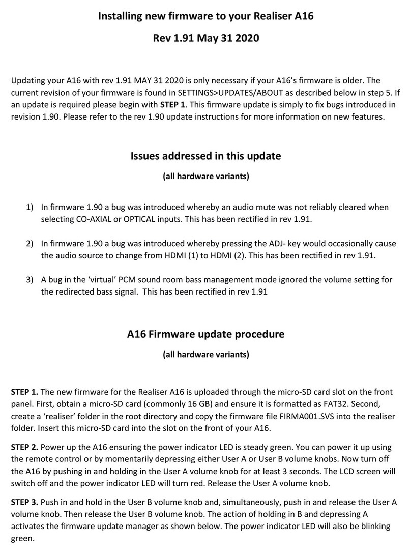 Smith Realiser A16 Firmware Installation Smith Realiser A16 Firmware Installation