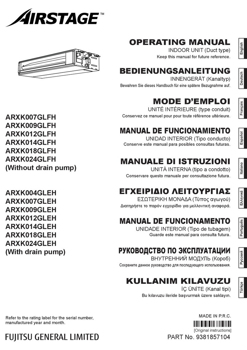Fujitsu AIRSTAGE ARXK007GLFH User manual