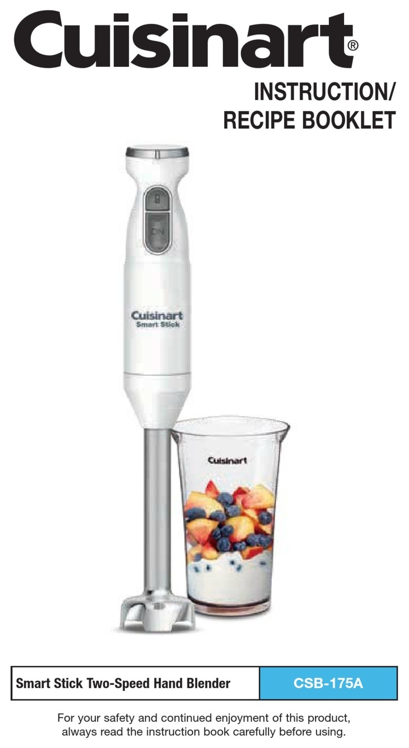 Cuisinart CSB-175A Instruction/recipe booklet