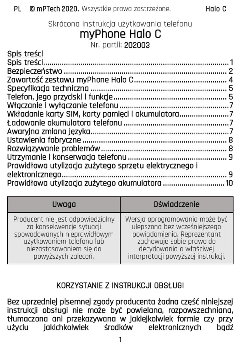 mPTech myPhone Halo C Instruction manual