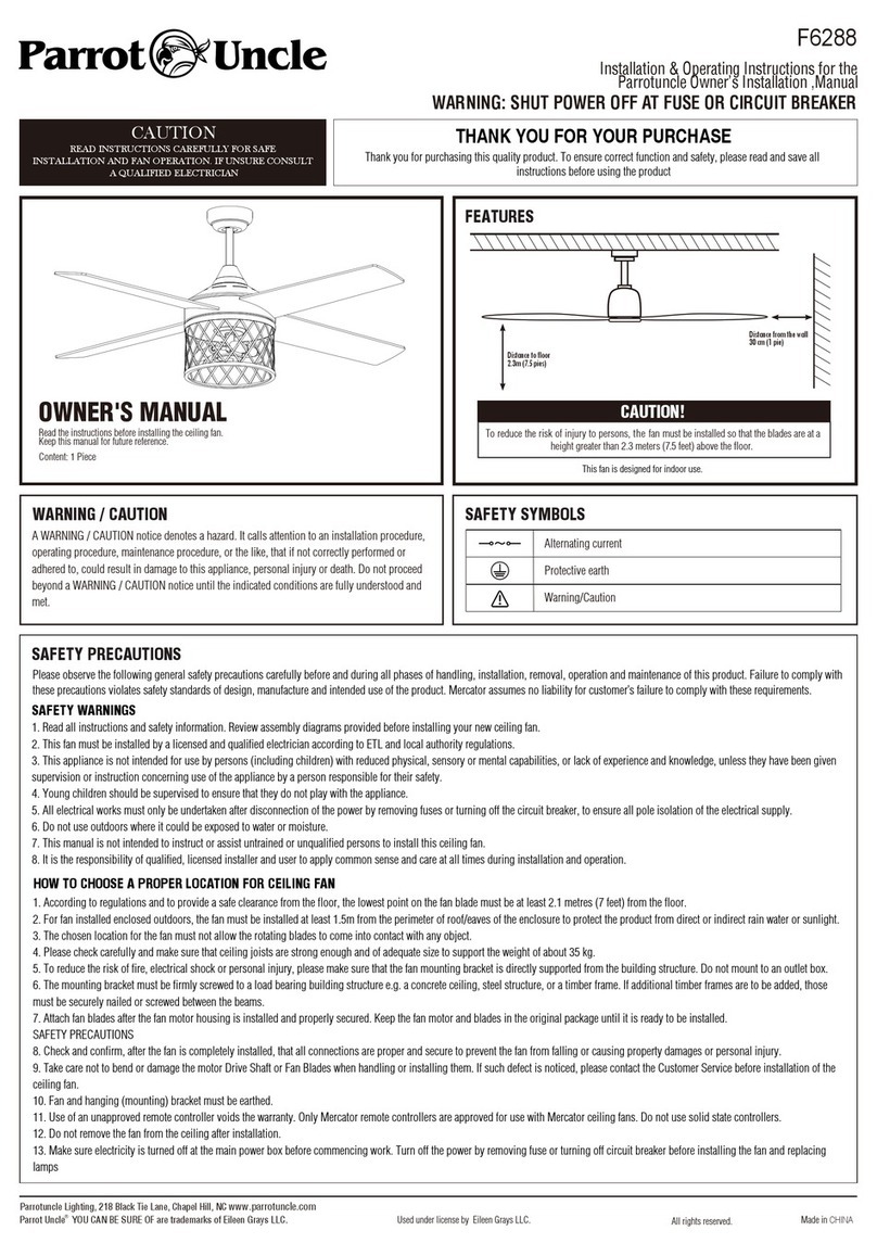 Parrot Uncle F6288 owner's manual