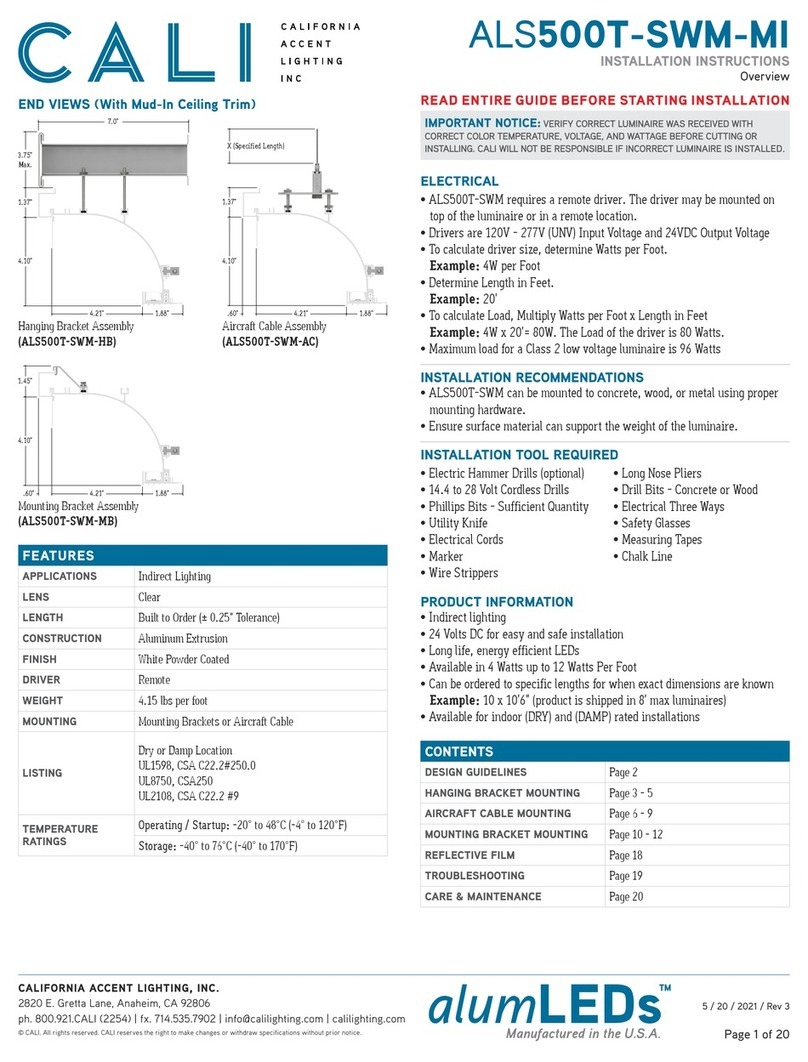 California Accent Lighting ALS500T-SWM-MI installation instructions