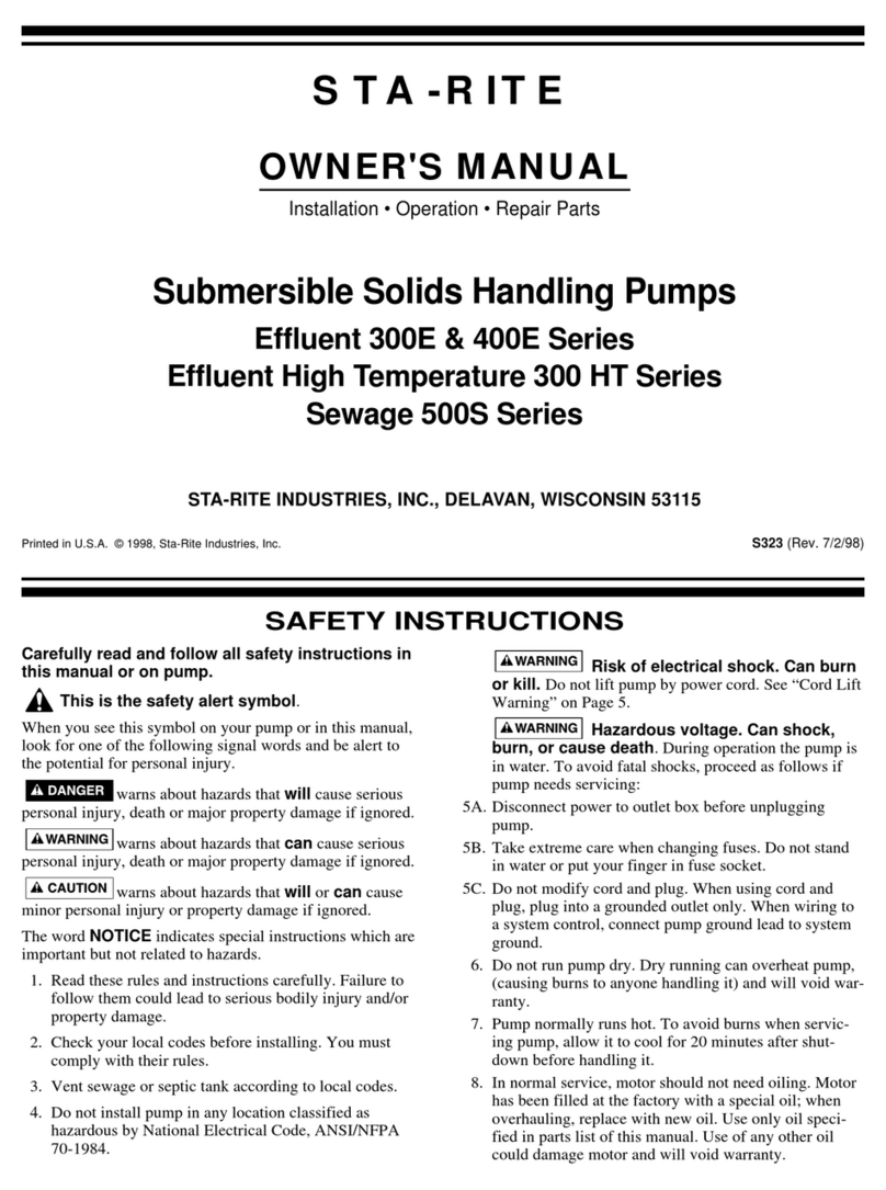 STA-RITE 300E Series User manual