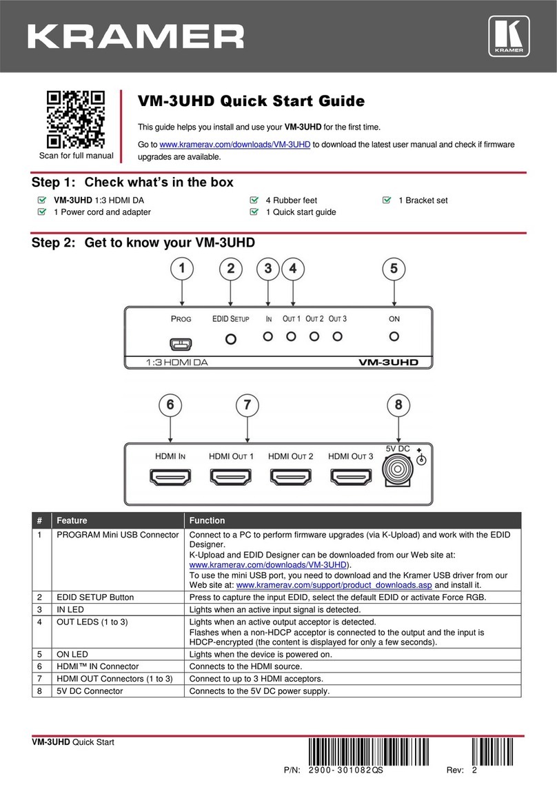 Kramer VM-3UHD quick start guide