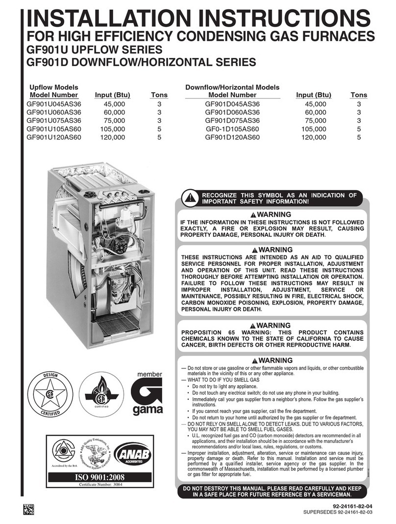 Rheem GF901U Series installation instructions