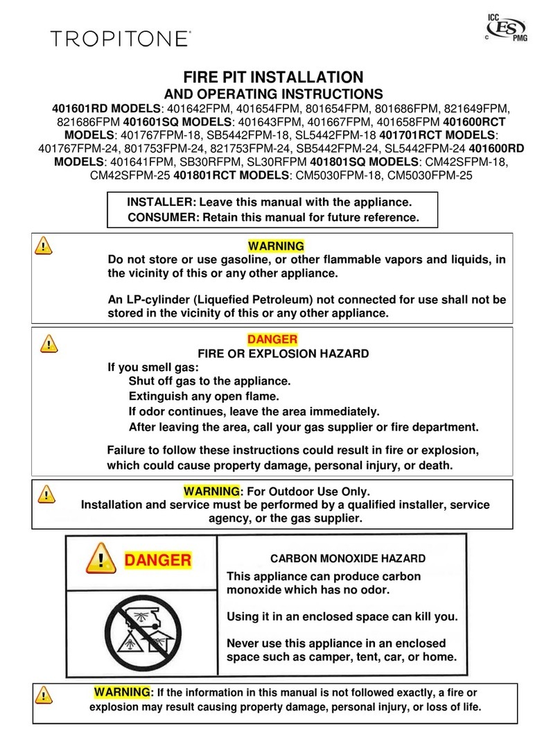 tropitone 401601RD Installation and operating instructions