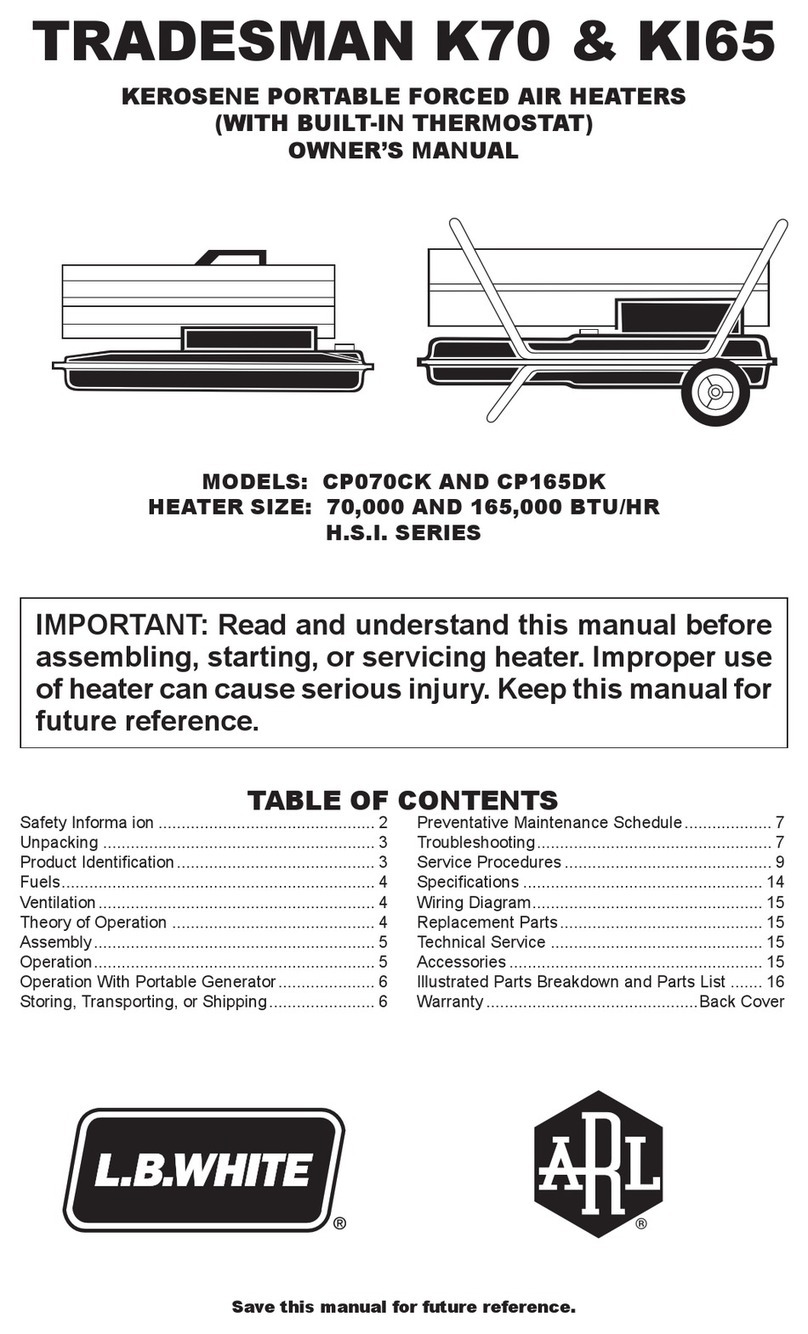 L.B. White Tradesman K70 User manual