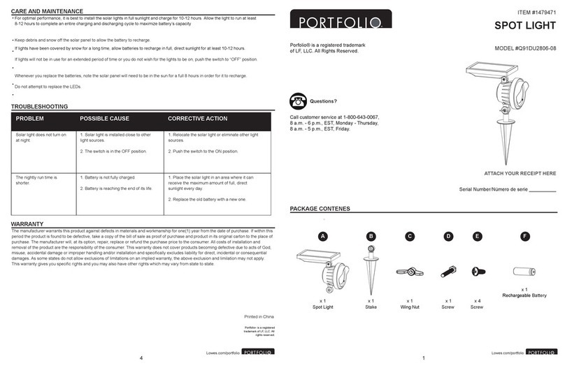 LF PORTFOLIO Q91DU2806-08 manual