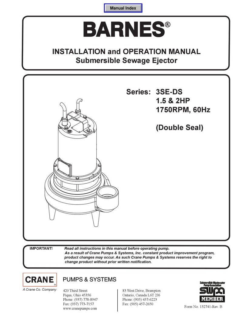 Crane Barnes 3SE-DS Series Installation and operation manual