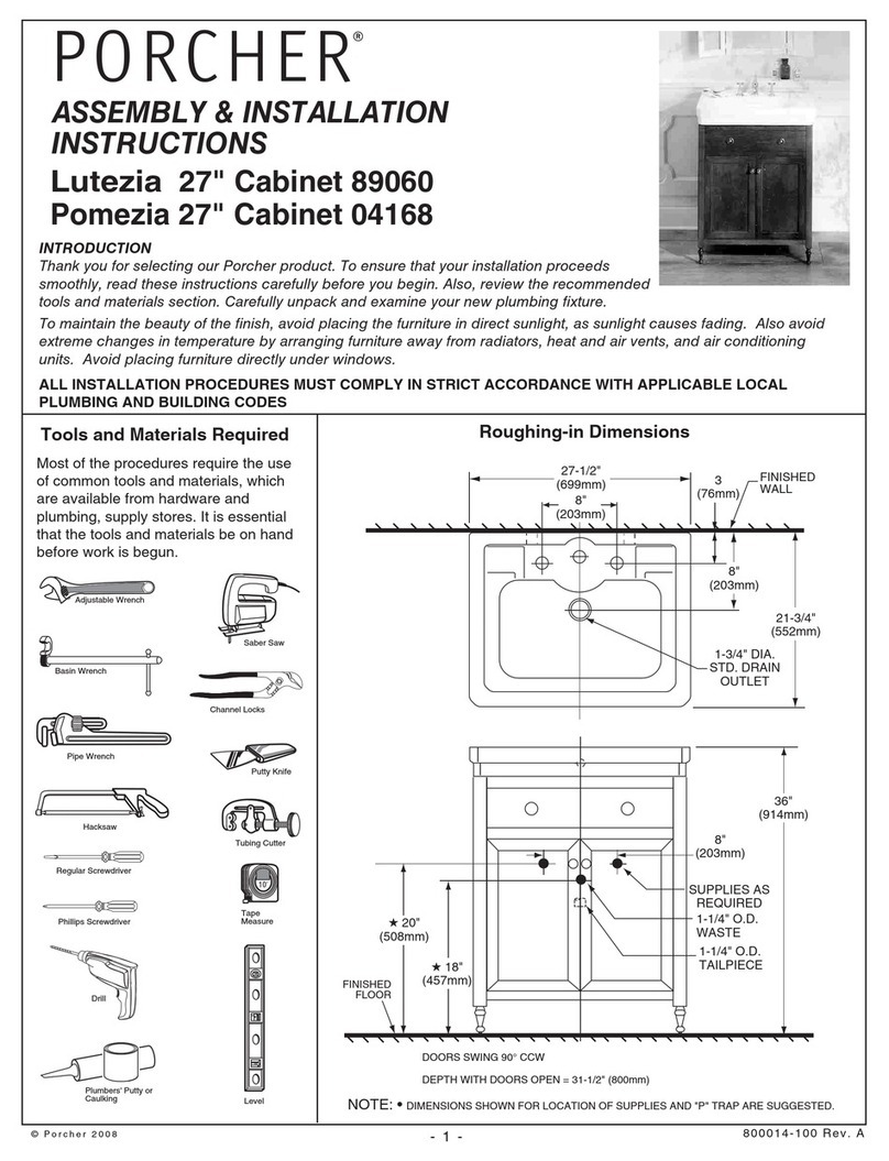 Porcher Lutezia Assembly/installation instructions