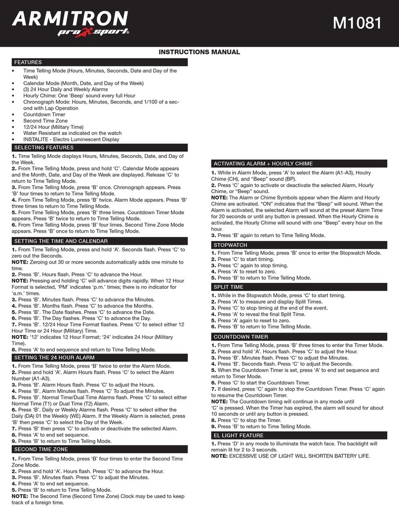 Armitron M1081 instruction manual