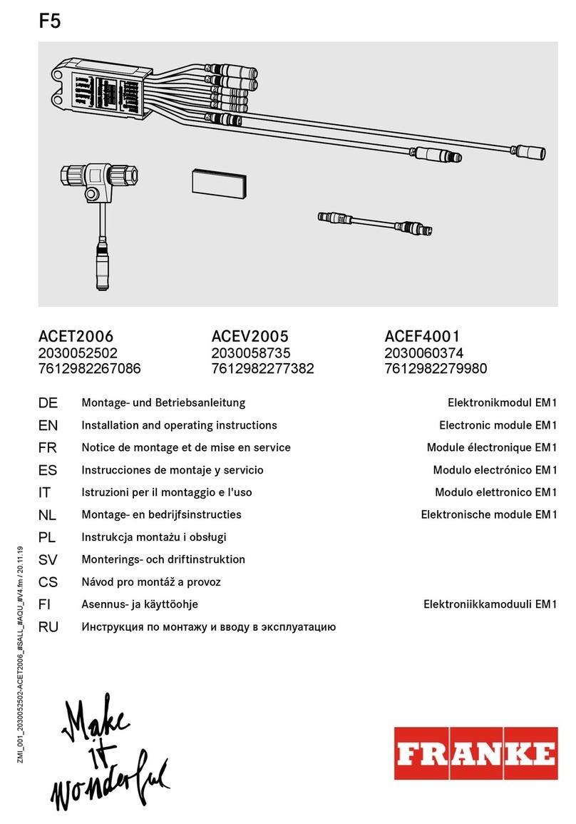 Franke ACET2006 Installation and operating instructions