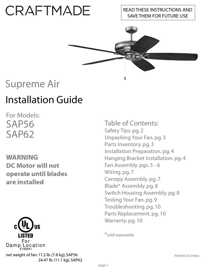 Craftmade Supreme Air SAP56 installation guide
